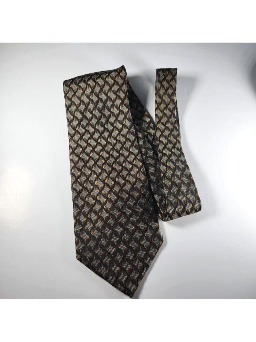 Oscar De La Renta Men's Necktie 100% Silk Made in USA Geometric Tie